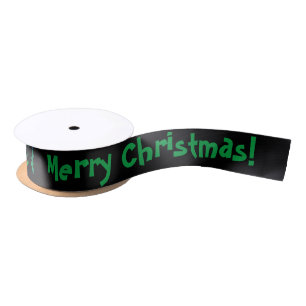 Ruban En Satin Arbre de Noël noir vert moderne