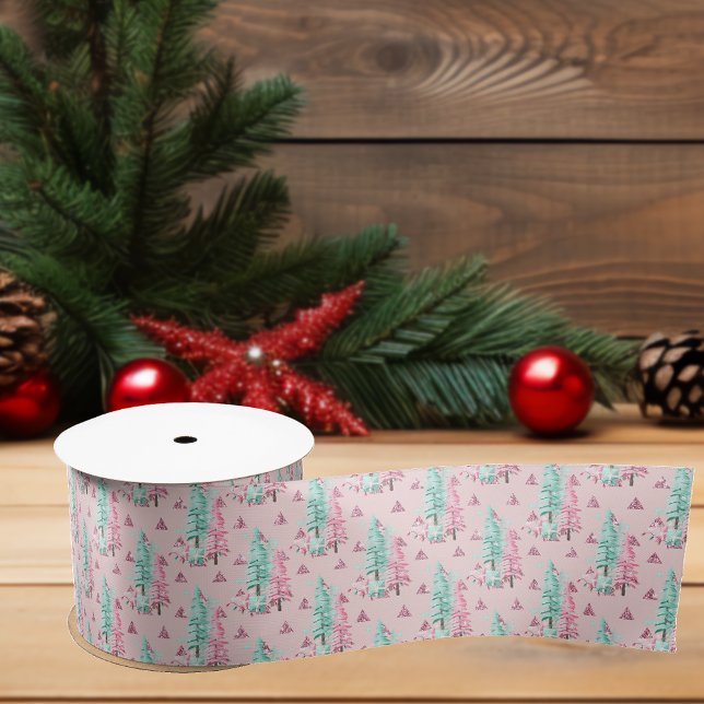 Ruban En Satin Arbre de Noël rose bleu Aqua (Créateur téléchargé)