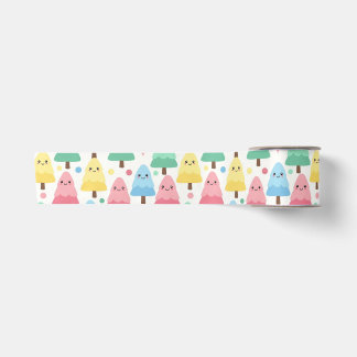Ruban En Satin Arbres de Noël Chunky Kawaii Pastel Sans Couture