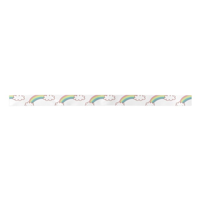Ruban En Satin arc-en-ciel chanceux (Devant)