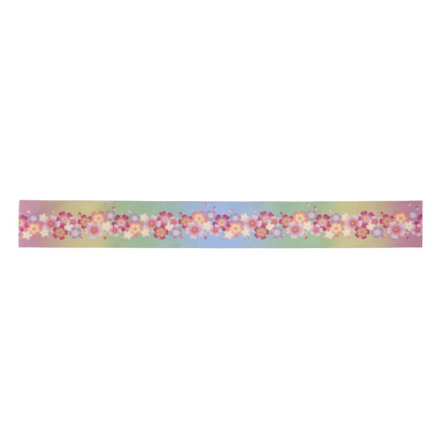 Ruban En Satin Arc-en-ciel mixte Sakura Blossoms Kimono Style (Devant)