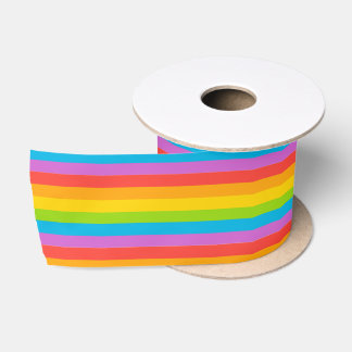 Ruban En Satin Arc-en-ciel Motifs rayures colorées amusant