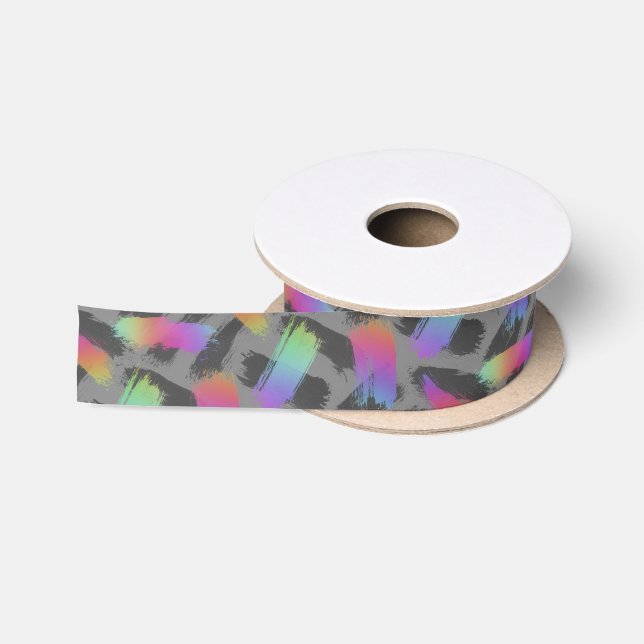 Ruban En Satin arc-en-ciel rétro radical : (Bobine)