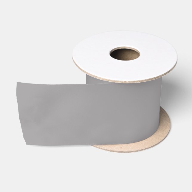 Ruban En Satin Argent métal Argent gris couleur solide (Bobine)