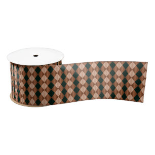 Ruban En Satin Arlequin plié, Brown-Black-SATIN RIBBON SPOOL