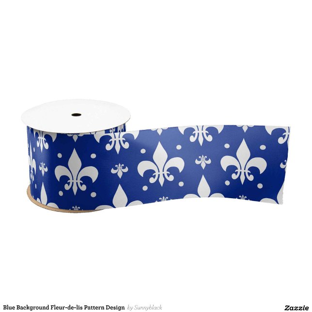 Ruban En Satin Arrière - plan bleu Fleur-de-lis Motif Design (Créateur téléchargé)