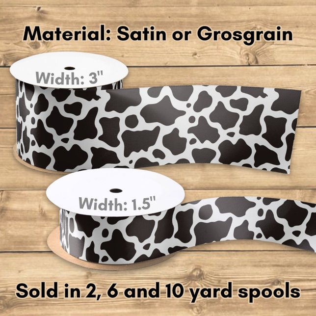 Ruban En Satin Arrière - plan motif de vache (Créateur téléchargé)