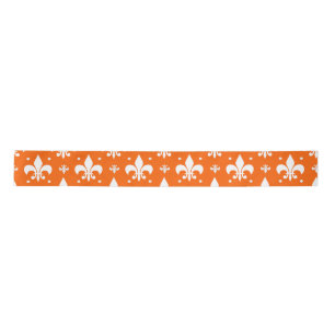 Ruban En Satin Arrière - plan orange Fleur-de-lis Motif Design