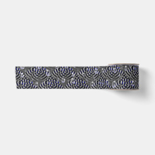 Ruban En Satin Arrosage sur métal gris bleu