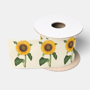 Ruban En Satin Art botanique Tournesol vintage par Merian