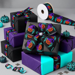 Ruban En Satin Art de citrouille araignée et chapeau de sorcière