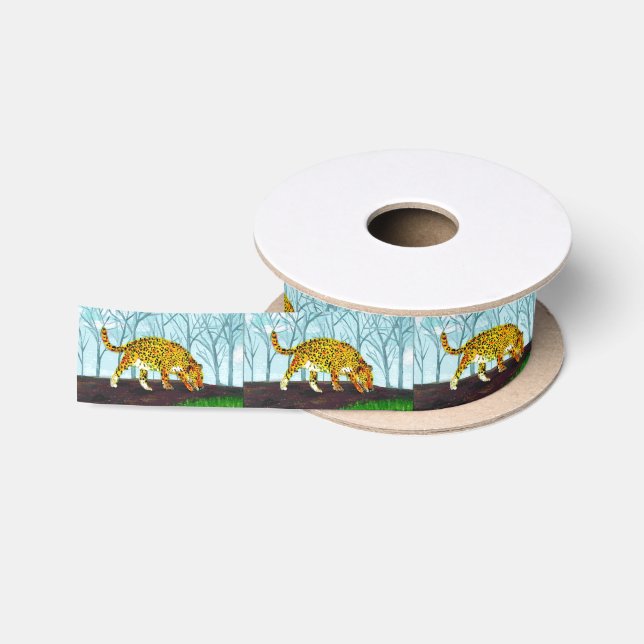 Ruban En Satin Art de faune de grand chat de Jaguar (Bobine)