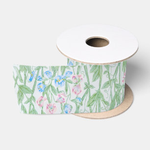 Ruban En Satin Art floral pastel de pois de senteur de William Mo