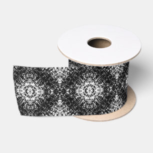 Ruban En Satin Art Moderne Abstrait Hypnotique Noir Et Blanc