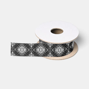 Ruban En Satin Art Moderne Abstrait Hypnotique Noir Et Blanc