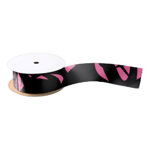 Ruban En Satin Art moderne magnifique rose / Noir