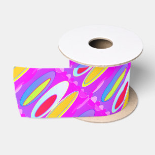 Ruban En Satin Art motif ovale dans des couleurs mélangées modern