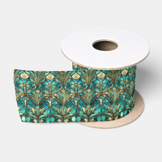 Ruban En Satin Art Nouveau Botanique Floral
