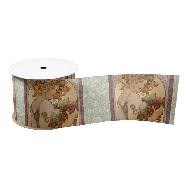 Ruban En Satin Art Nouveau Femme Mucha Belle (Bobine)