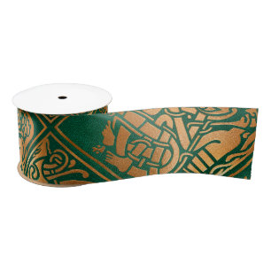 Ruban En Satin Art tribal Celte Green