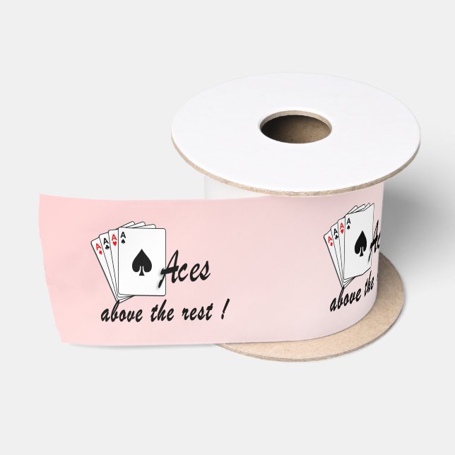 Ruban En Satin As au-dessus du reste rouge (Bobine)