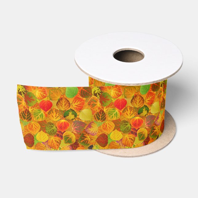 Ruban En Satin Aspen Feuilles Collage Solid Medley 1 (Bobine)