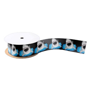 Ruban En Satin Attaque de requin - grand requin blanc