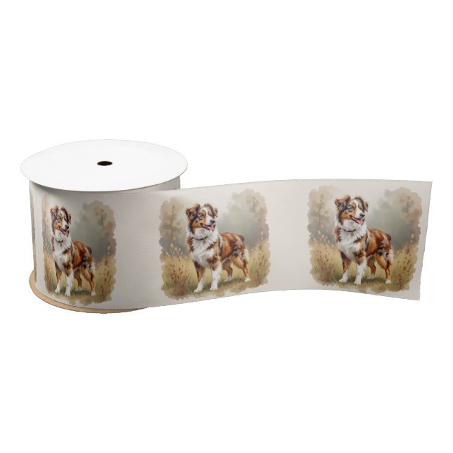 Ruban En Satin Australian Shepherd Dog Red Merle Aussie (Bobine)