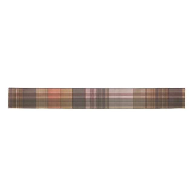 Ruban En Satin Automne Brown et Orange Plaid (Devant)