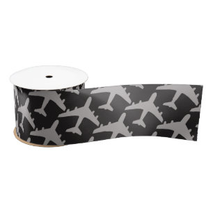 Ruban En Satin Avion à plan gris noir Avion à plan pilote Aviat