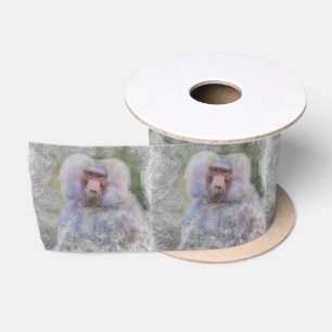 Ruban En Satin babouin animal artistique