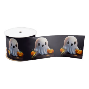 Ruban En Satin Baby Ghost Déplaisant mignon caractère Halloween