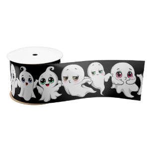Ruban En Satin Baby Ghosts Éffrayant mignon Halloween humeur
