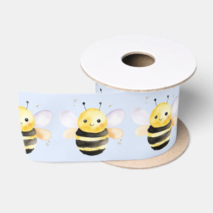 Ruban En Satin Baby shower, conception d'abeilles aquarelle migno
