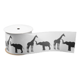 Ruban En Satin Baby Shower élégant girafe éléphant
