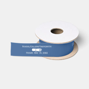 Ruban En Satin Bac de diplôme customisé, Tassel et Diplôme Bleu