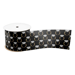 Ruban En Satin Bague de fiançailles en diamant Or noir