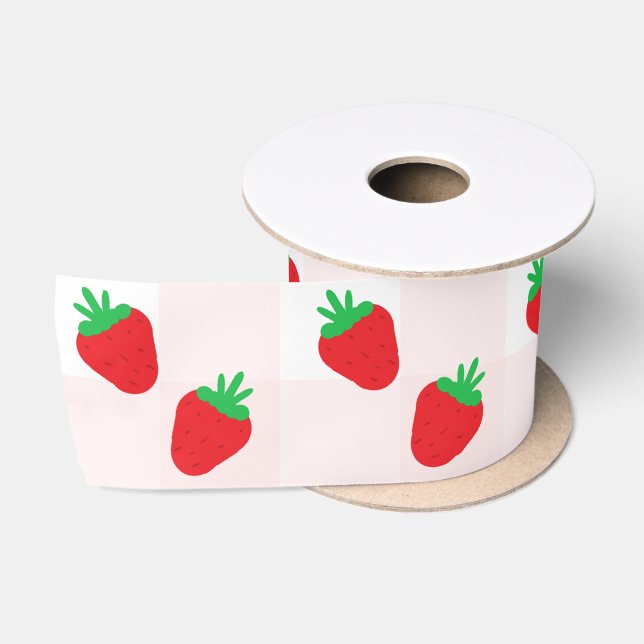 Ruban En Satin Baigneuse de bébé aux fraises très sucrée (Bobine)