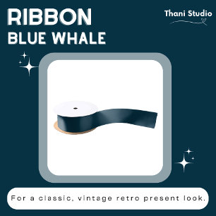 Ruban En Satin Baleine Bleue Été Simple Plaine Moderne Élégant