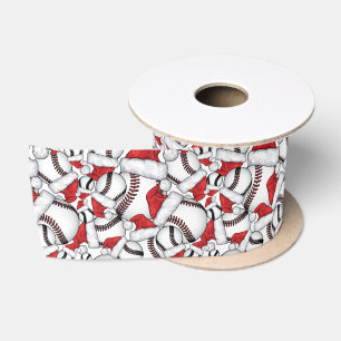 Ruban En Satin Balles de Noël avec chapeau de Père Noël