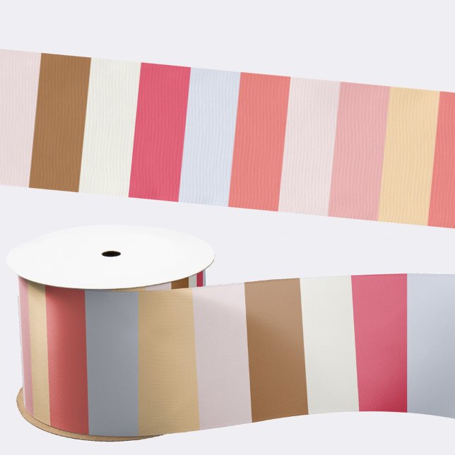 Ruban En Satin Bande de bonbons Pastel moderne (Striped pastel satin ribbon)