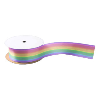 Ruban En Satin Bandes arc-en-ciel pastel