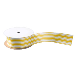 Ruban En Satin Bandes de bonbons jaunes et blancs