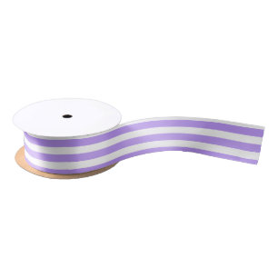 Ruban En Satin Bandes de bonbons violettes et blanches