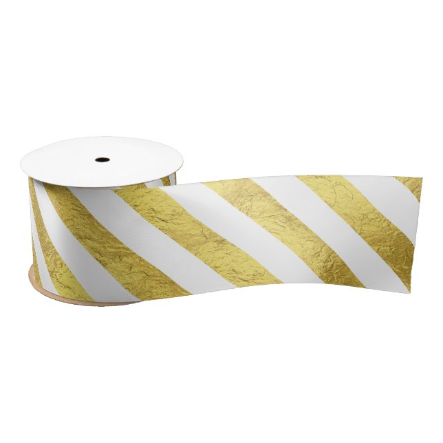 Ruban En Satin Bandes d'huile d'or (Bobine)