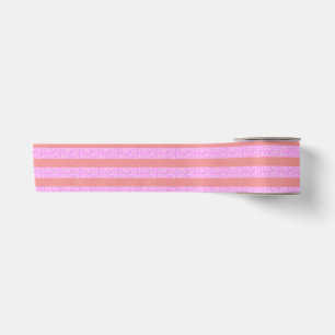 Ruban En Satin Bandes géométriques roses