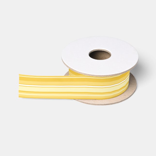 Ruban En Satin Bandes jaunes (Bobine)
