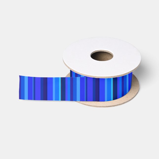 Ruban En Satin Bandes verticales bleues (Bobine)