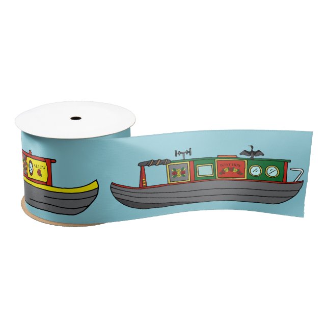 Ruban En Satin Barges and Canal Boat Narrowboats Birthday (Bobine)