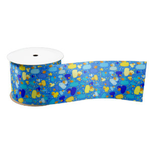 Ruban En Satin BARRAGE DE RIBBON 3-SATIN Bleu-3-STUPÉFIANTS